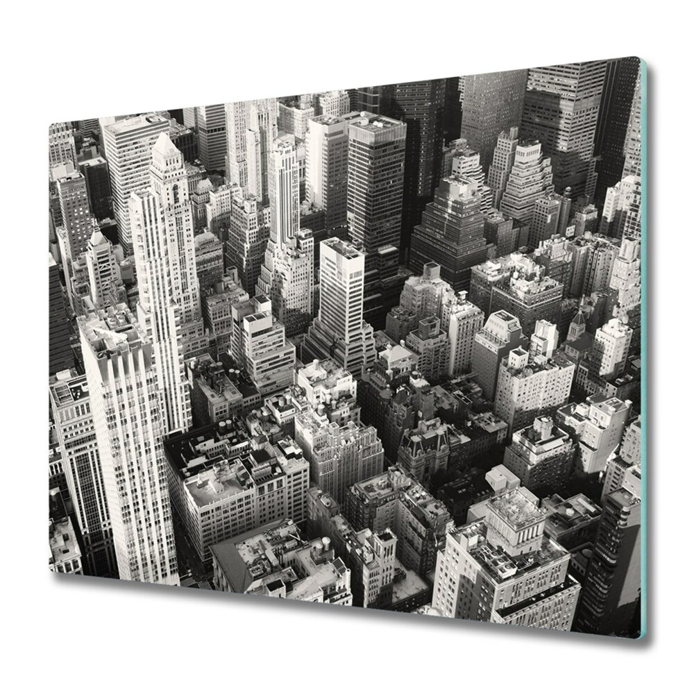 Sklenená doska na krájanie Čiernobiely New York