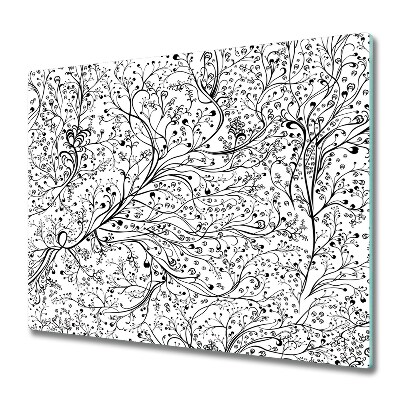 Sklenená doska na krájanie Pletené čierne a biele vetvy