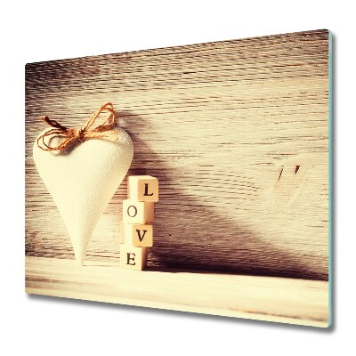 Sklenená doska na krájanie Srdcová láska