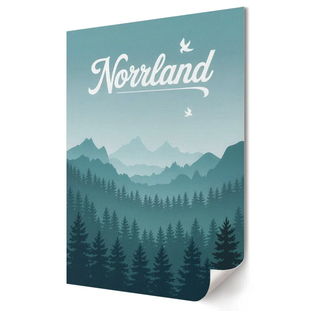 Retro plagát Kúzlo horskej krajiny Norrlandu
