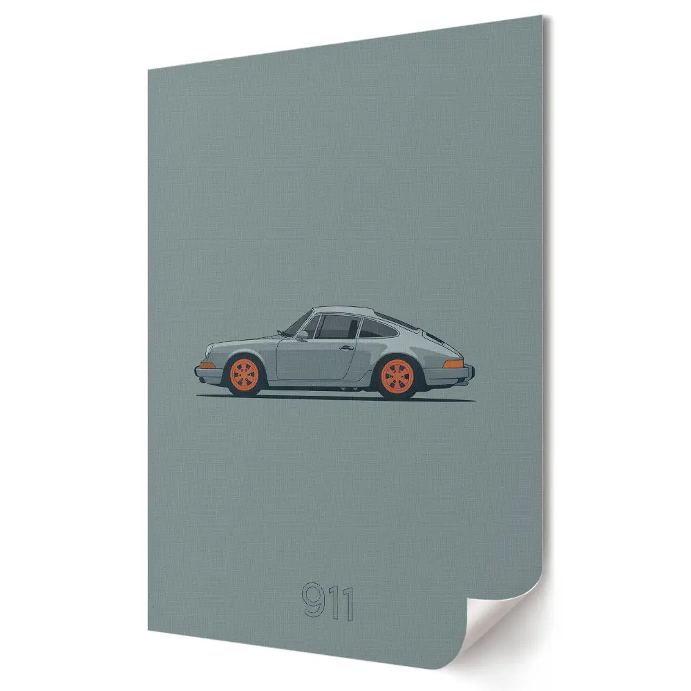 Minimalistický plagát do obývačky s motívom Porsche 911