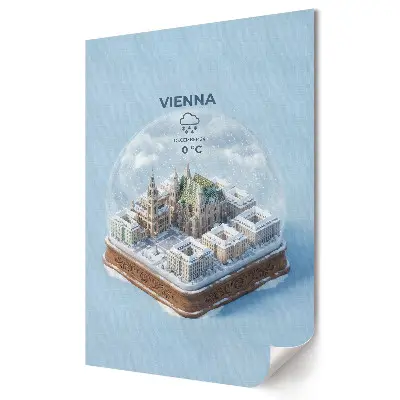 Plagát do obývačky Zimná panoráma Viedne v snežítku