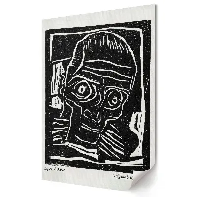 Plagát do obývačky Portrét v expresionistickom štýle Egon Schiele