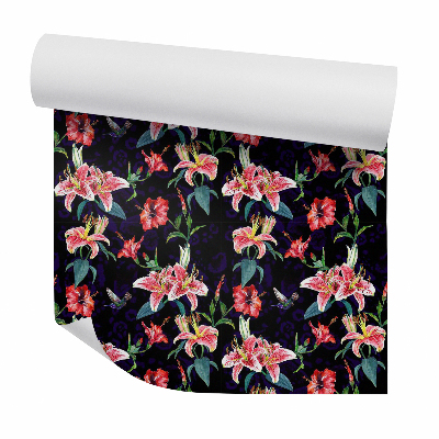 Tapeta na stenu Kolibríky v tropických kvetoch