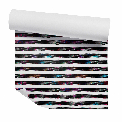 Tapeta Vodorovné čierne maľované pruhy