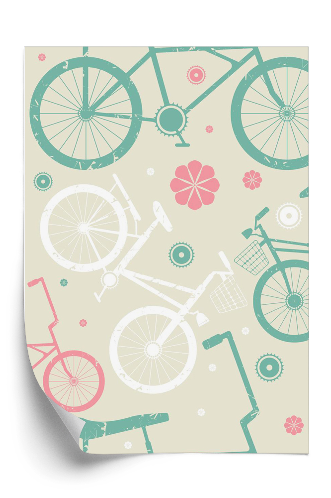 Tapeta na stenu Pastelové farebné bicykle