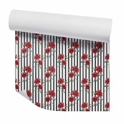 Tapeta Husté krásne ruže na pruhoch