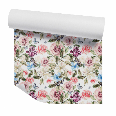 Tapeta Záhradné dekoratívne kvety medzi motýľmi