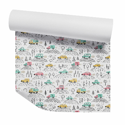 Tapeta na stenu Hračky autíčka kopce les