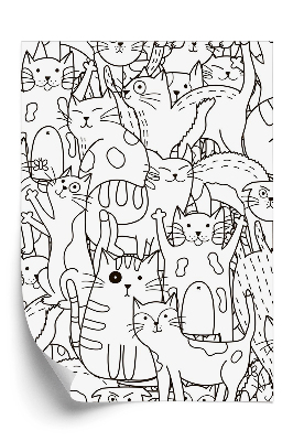 Tapeta na stenu Čiernobiele pozadie s mačkami