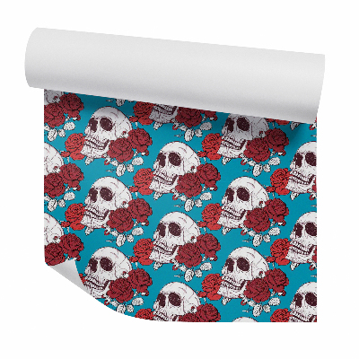 Tapeta Krásne smrtiace lebky a ruže