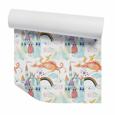 Tapeta na stenu Rozprávkový hrad a drak v oblakoch