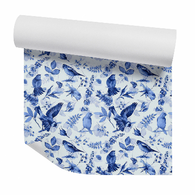 Tapeta na stenu Modré sadové vtáky a kvety