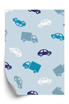 Tapeta na stenu Modré nákladné a osobné autá