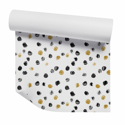 Tapeta Zlato-čierne pastelové bodky