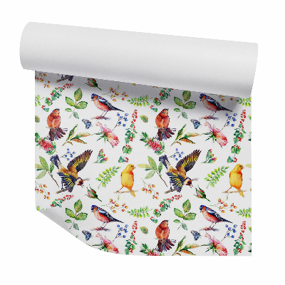 Tapeta Farebné vtáky a listy