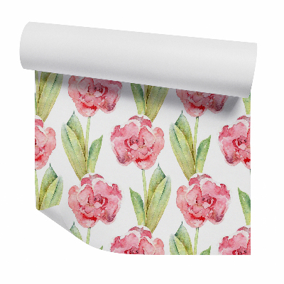 Tapeta Akvarel červené krásne kvety