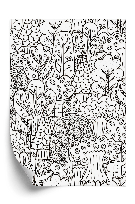 Tapeta na stenu Čiernobiely les