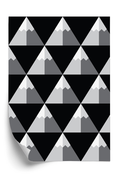 Tapeta na stenu Geometrický čiernobiely vzor hôr