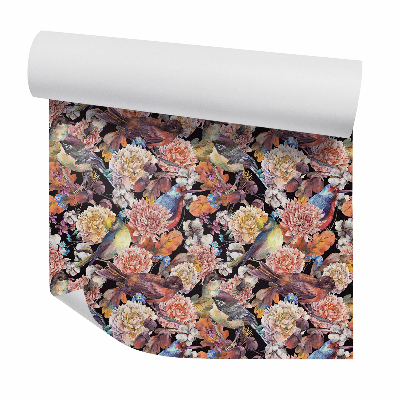 Tapeta Kvety žaluďov a vtáky