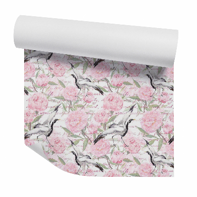 Tapeta Vtáky medzi ružovými kvetmi