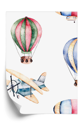 Tapeta Vzducholoď a lietadlo so vzorom vzduchového balóna