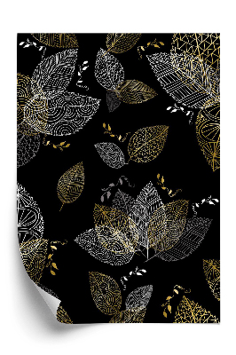 Tapeta na stenu Biele zlaté listy