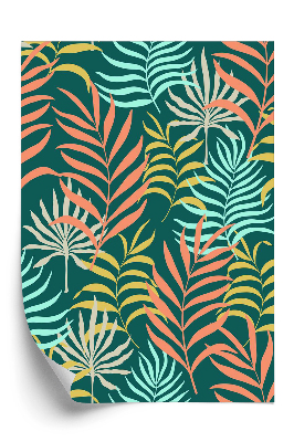 Tapeta Jednotný vzor s ručne kreslenými tropickými listami