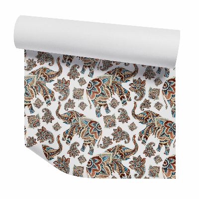 Tapeta Dekoratívne vzory indických slonov