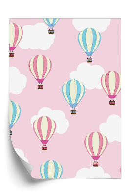 Tapeta na stenu Pastelové balóny na ružovom pozadí