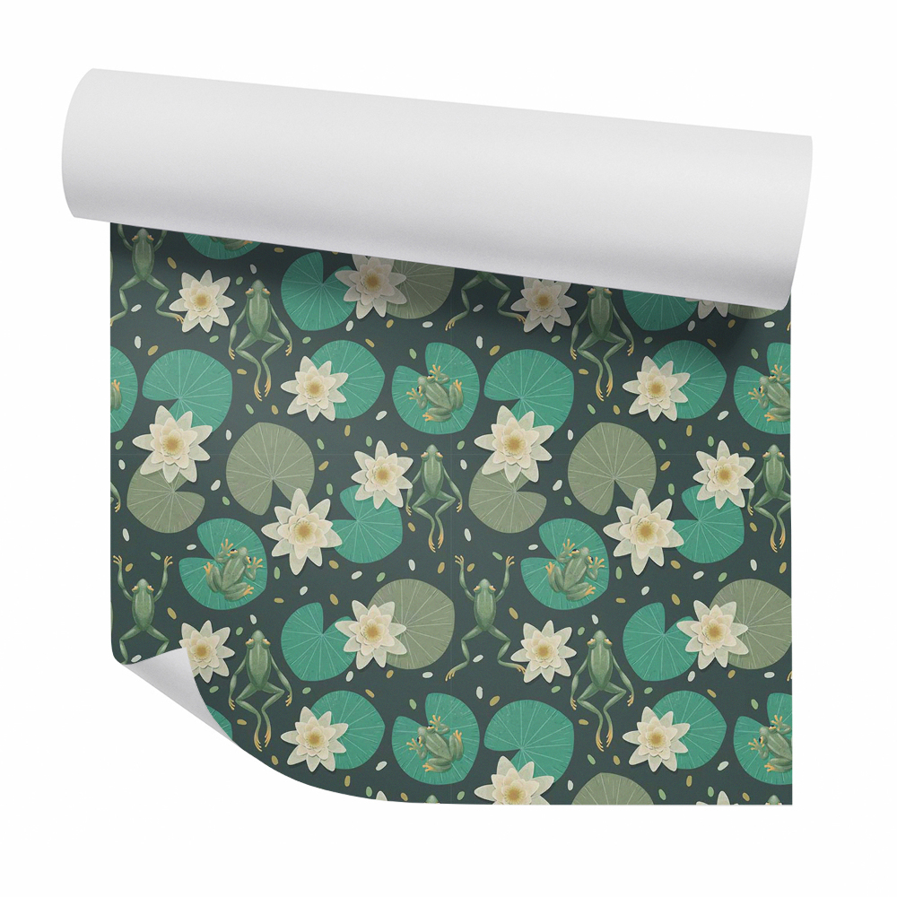 Tapeta na stenu Žaba na jazierku s leknami