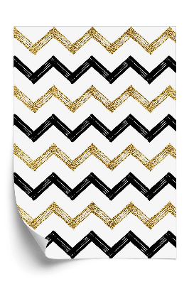 Tapeta na stenu Čierna a zlatá kľukatá