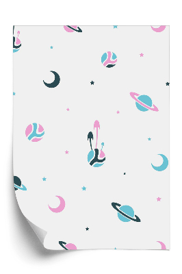 Tapeta na stenu Pekný vzor s planétami a hviezdami