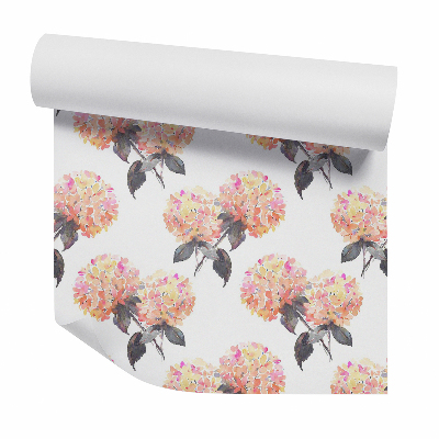 Tapeta Oranžové hortenzie abstraktné