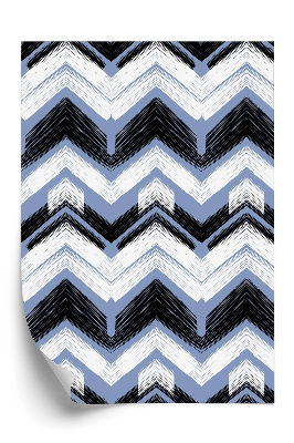 Tapeta Modré a čierne cikcaky