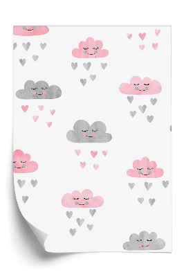 Tapeta na stenu Oblaky na oblohe a dážď srdiečok