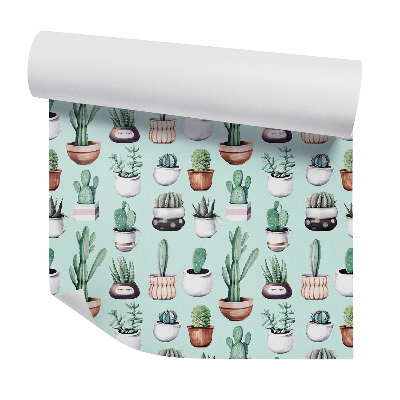 Tapeta na stenu 3D kaktusy v kvetináčoch