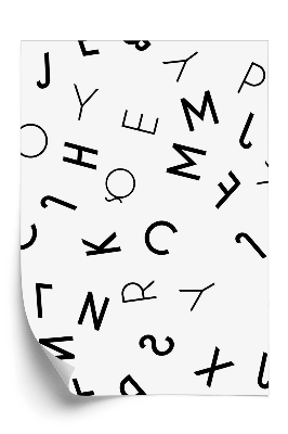 Tapeta Čierne rozptýlené písmená