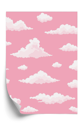 Tapeta na stenu Biele oblaky na ružovej oblohe