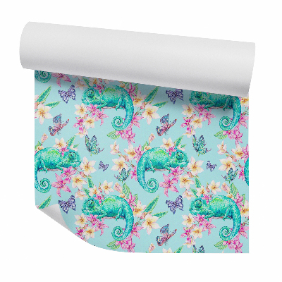 Tapeta na stenu Chameleón medzi motýľmi