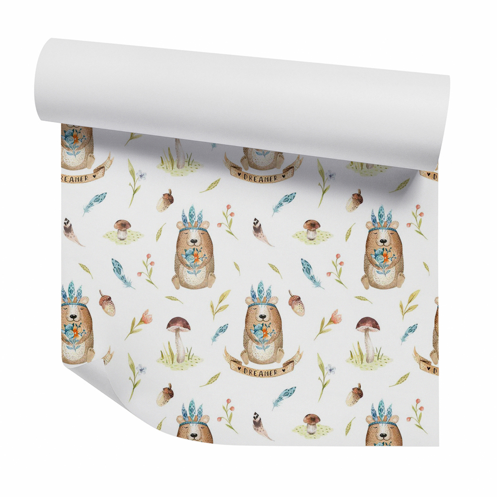 Tapeta Medvedík s hubami