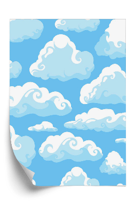 Tapeta Modrá obloha s bielymi mrakmi