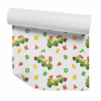 Tapeta na stenu Hračka farebný vlak s písmenami