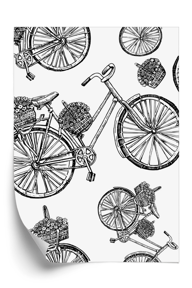 Tapeta Čiernobiele bicykle