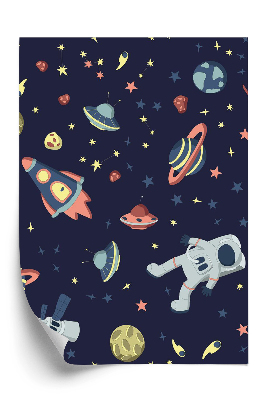 Tapeta Vesmír s astronautom a vesmírnou loďou
