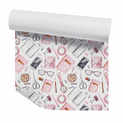 Tapeta Ružové školské potreby