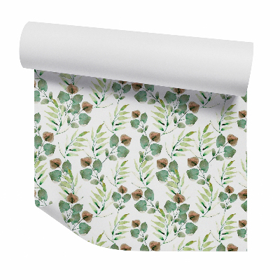 Tapeta Hnedé a zelené akvarelové listy