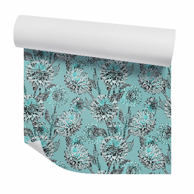 Tapeta na stenu Modré kvety dekoratívne vzory