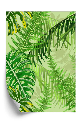 Tapeta na stenu Vzor s tropickými listami a papradím