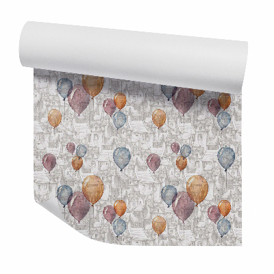 Tapeta Pastelové balóny na pozadí budov